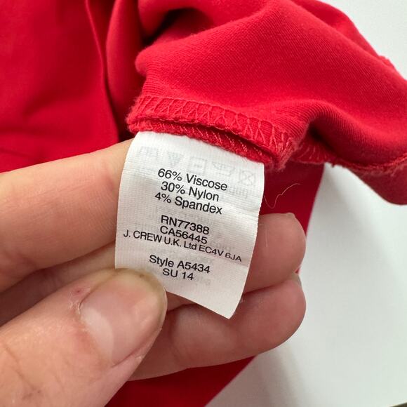 J.Crew Dress Womens 4 Red Pleated Mini A Line Scuba Tomato Girl - Picture 5 of 8